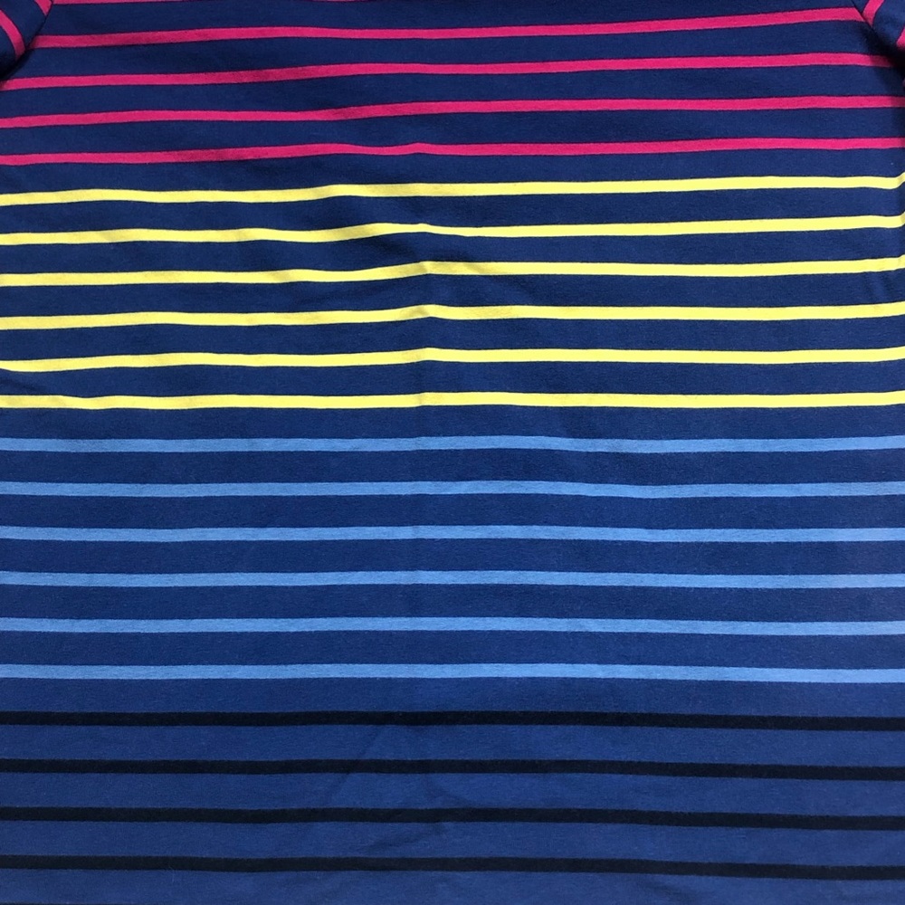 Talbots Hello Saturday Bright Striped Casual Tee size Large Petite - Picture 3 of 11